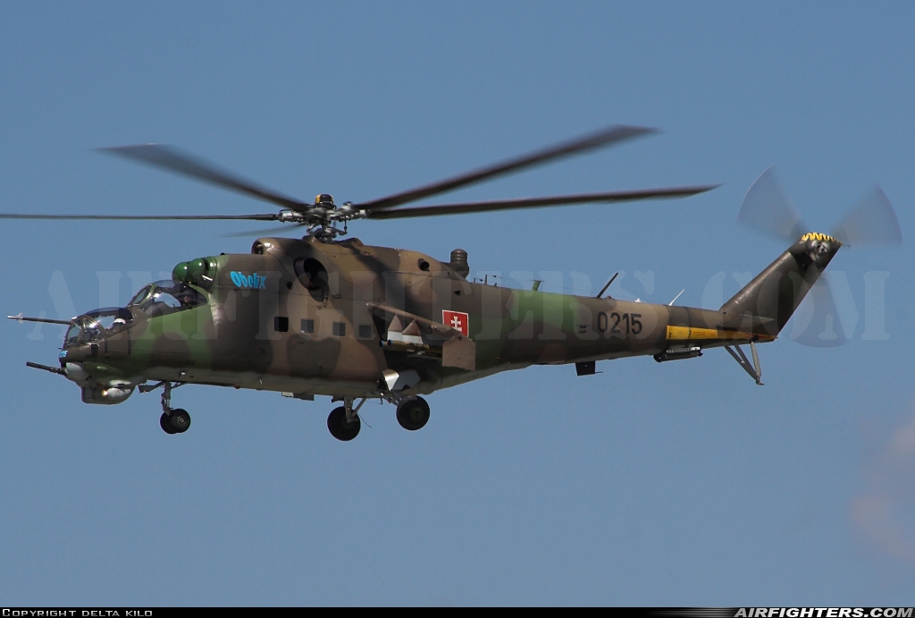 Slovakia - Air Force Mil Mi-24D 0215 at Piestany (PZY / LZPP), Slovakia