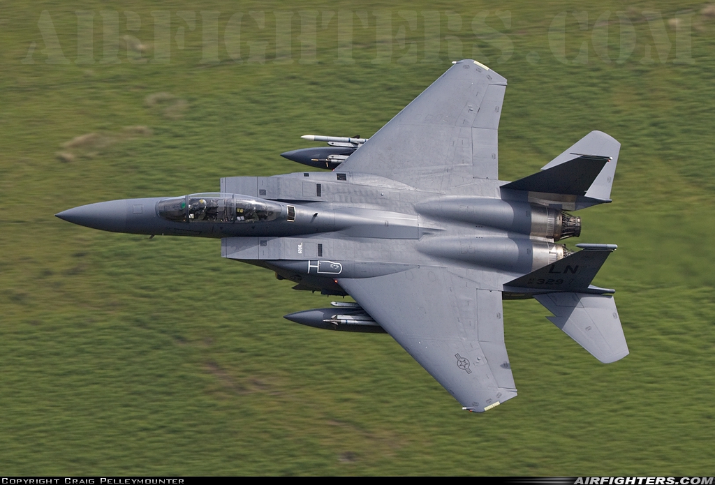 USA - Air Force McDonnell Douglas F-15E Strike Eagle 91-0329 at Off-Airport - Machynlleth Loop Area, UK