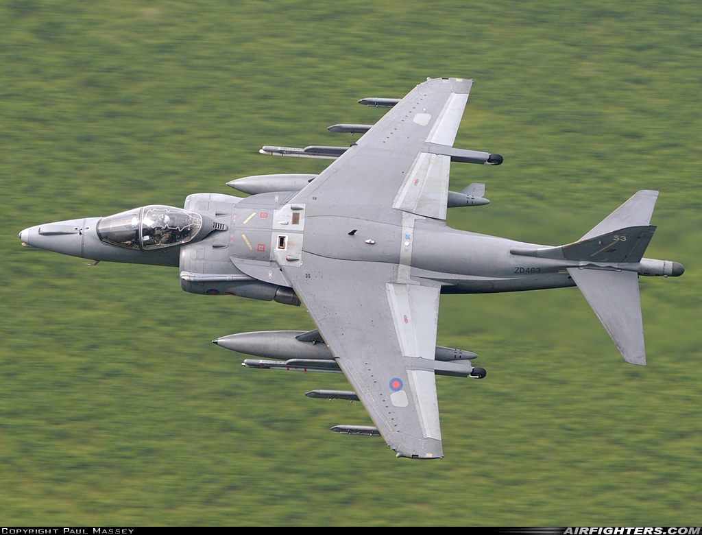 UK - Air Force British Aerospace Harrier GR.7 ZD463 at Off-Airport - Machynlleth Loop Area, UK