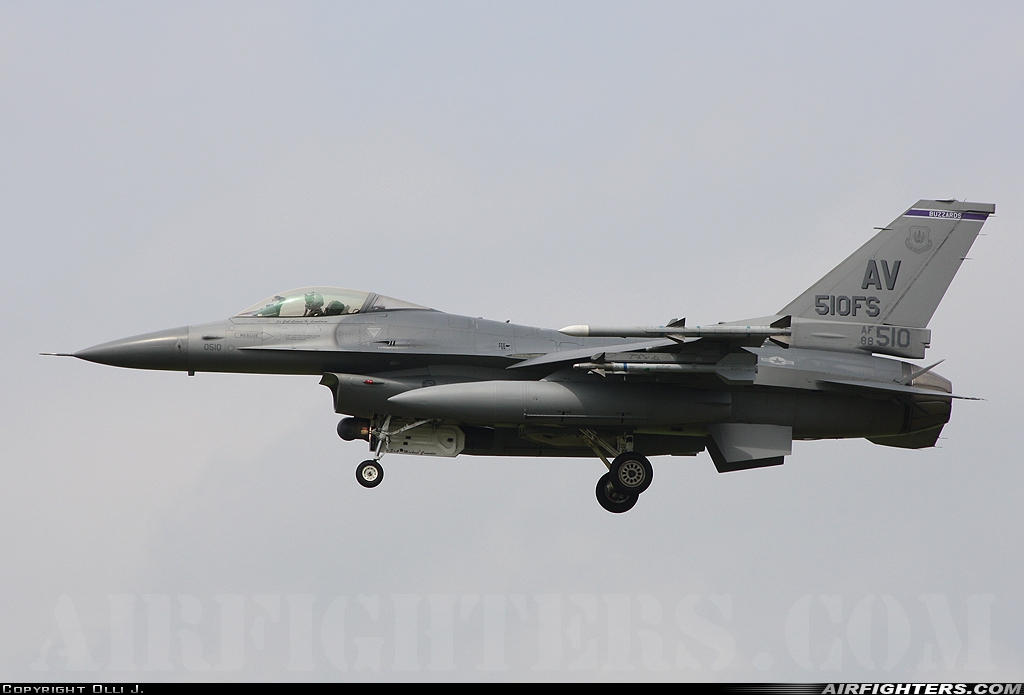 USA - Air Force General Dynamics F-16C Fighting Falcon 88-0510 at Kleine Brogel (EBBL), Belgium