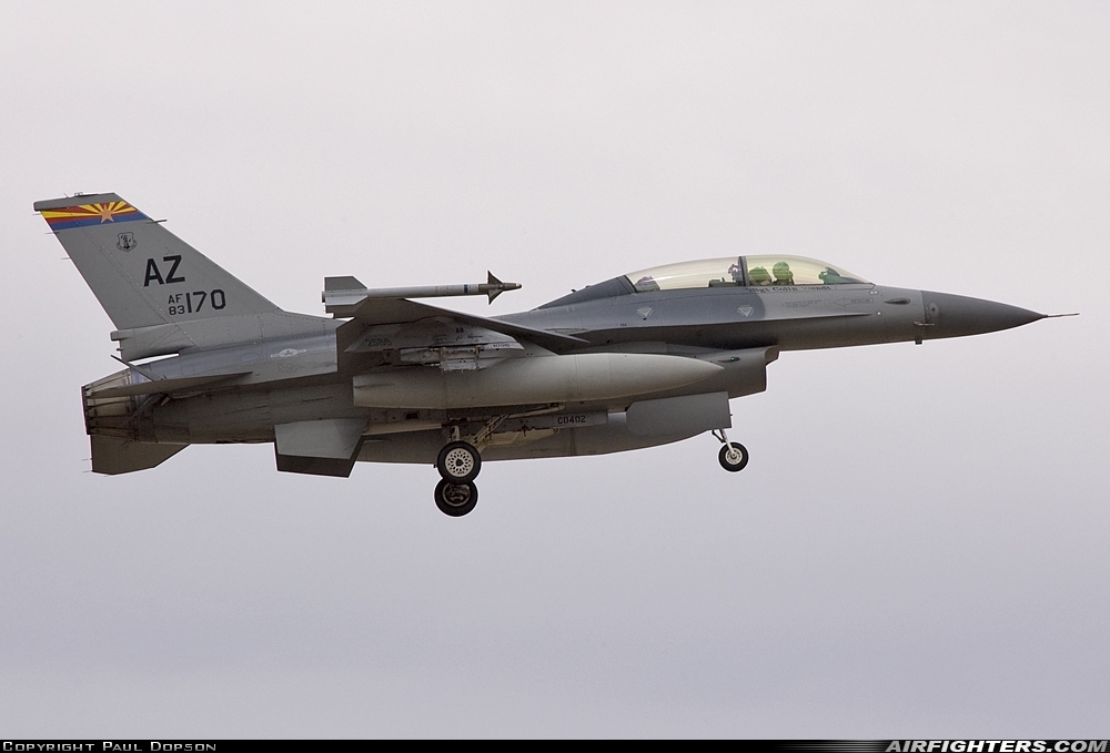 USA - Air Force General Dynamics F-16B Fighting Falcon 83-1170 at Tucson - Int. (TUS / KTUS), USA