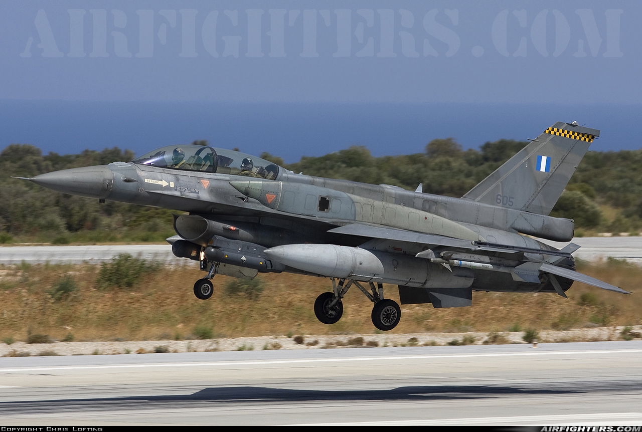 Greece - Air Force General Dynamics F-16D Fighting Falcon 605 at Chania - Souda (CHQ / LGSA), Greece
