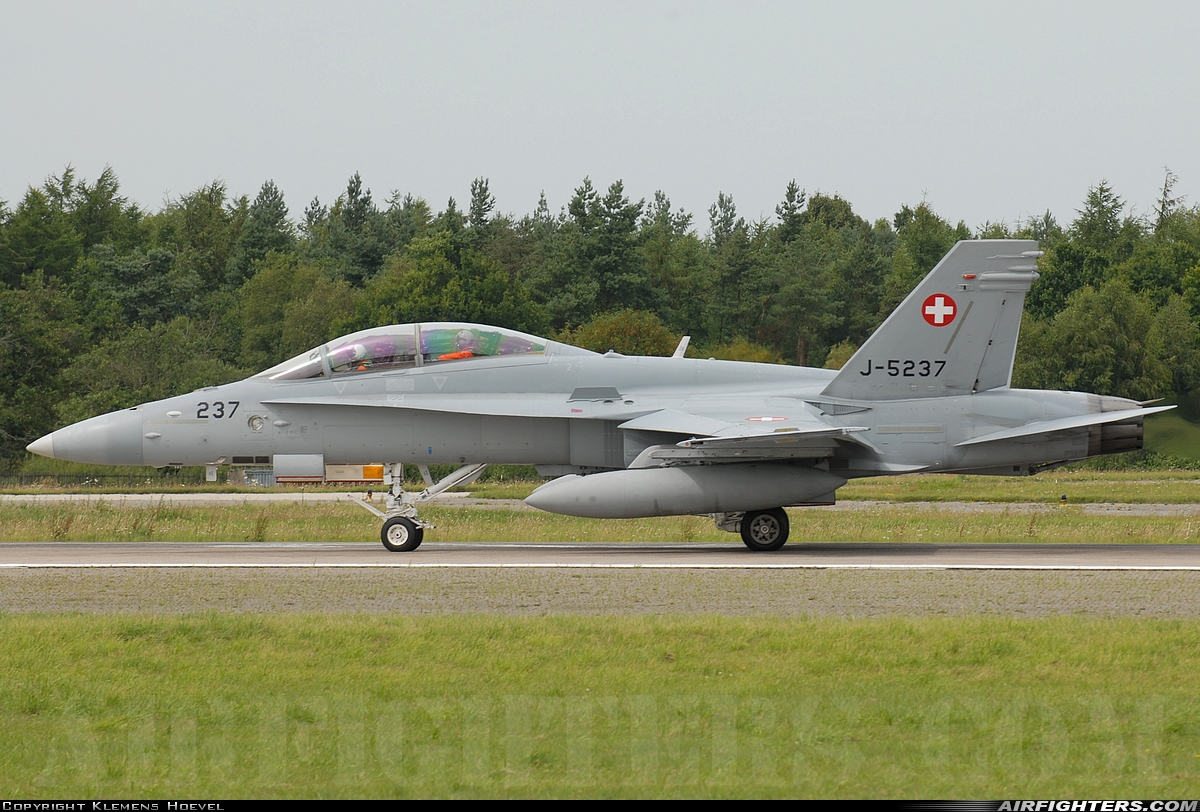 Switzerland - Air Force McDonnell Douglas F/A-18D Hornet J-5237 at Wittmundhafen (Wittmund) (ETNT), Germany