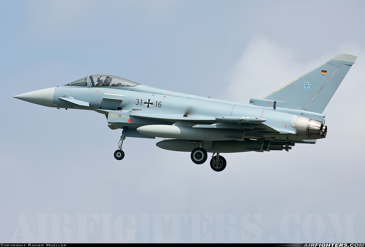 Germany - Air Force Eurofighter EF-2000 Typhoon S 31+16 at Rostock - Laage (RLG / ETNL), Germany