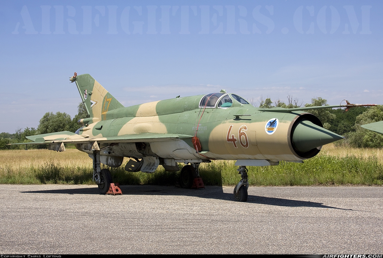 Hungary - Air Force Mikoyan-Gurevich MiG-21bis SAU 46 at Papa (LHPA), Hungary