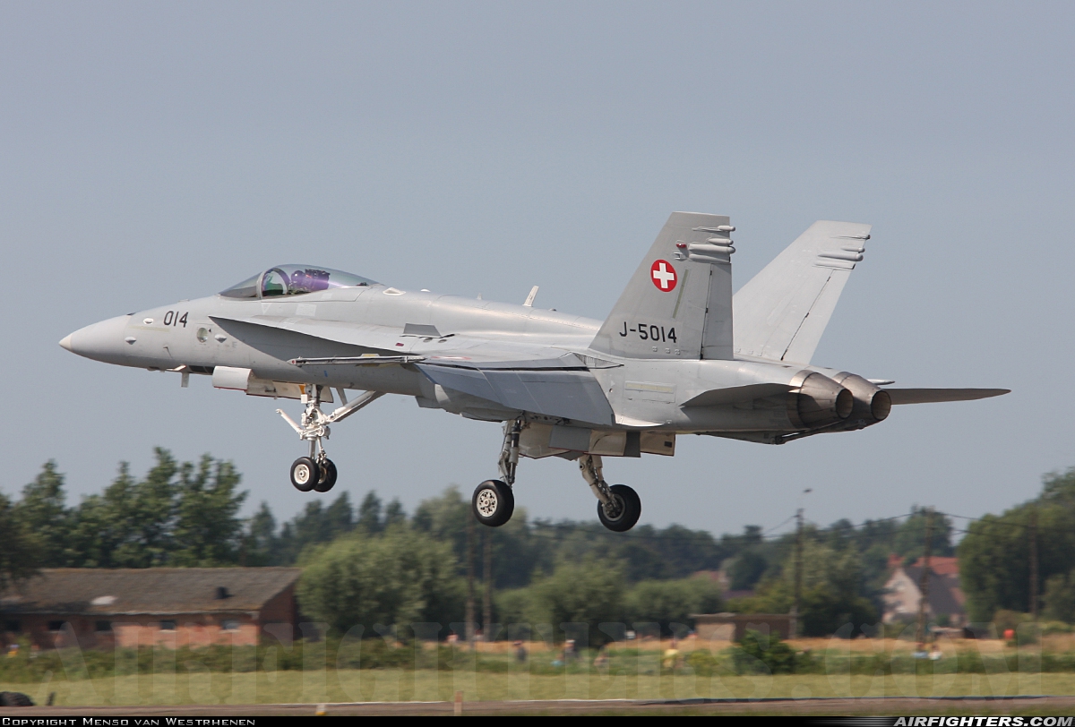 Switzerland - Air Force McDonnell Douglas F/A-18C Hornet J-5014 at Koksijde (EBFN), Belgium