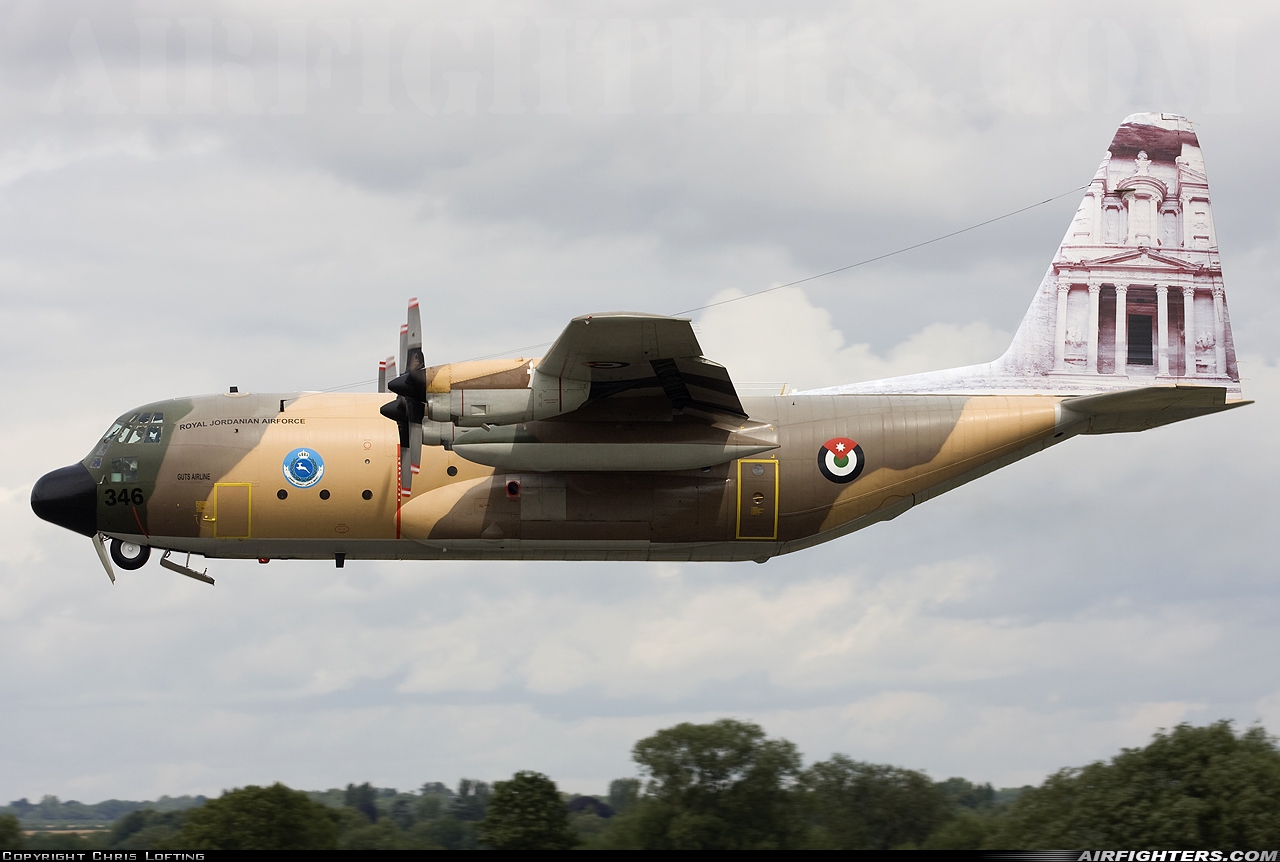 Jordan - Air Force Lockheed C-130H Hercules (L-382) 346 at Fairford (FFD / EGVA), UK