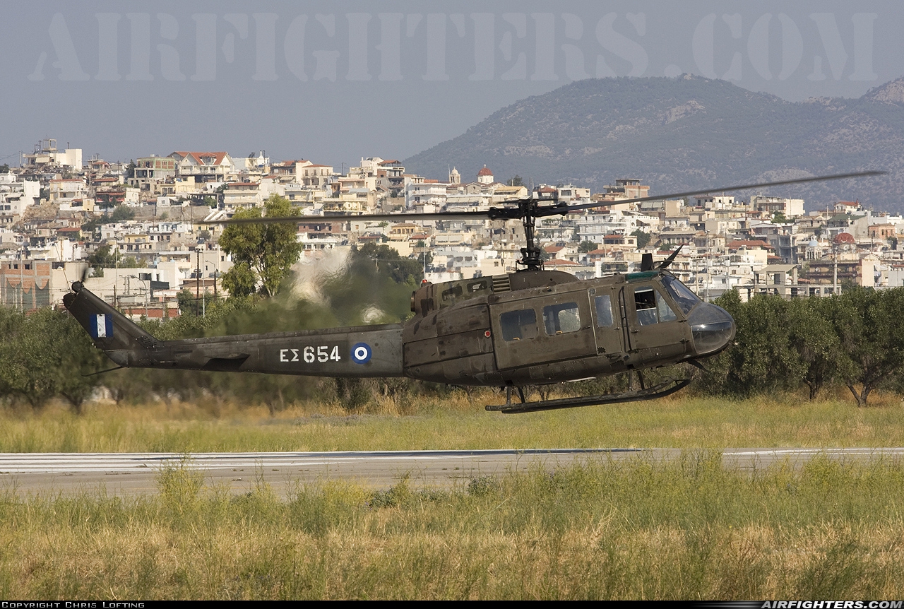 Greece - Army Bell UH-1H Iroquois (205) ES654 at Megara AB - Pahi (LGMG), Greece