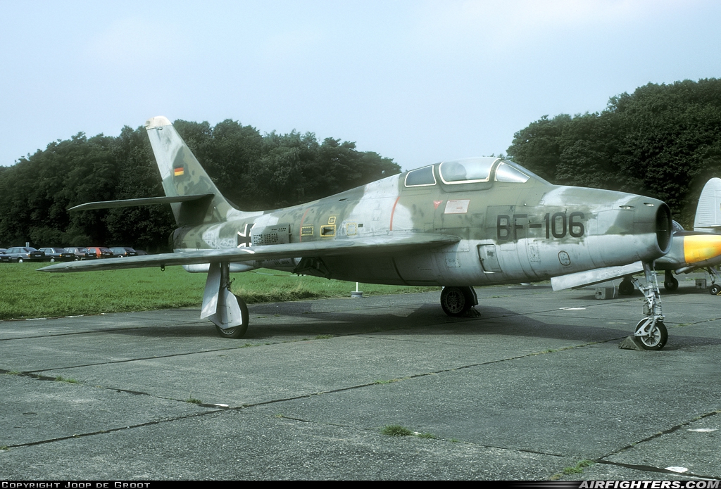 Germany - Air Force Republic F-84F Thunderstreak BF-106 at Uetersen (QSM / EDHE), Germany