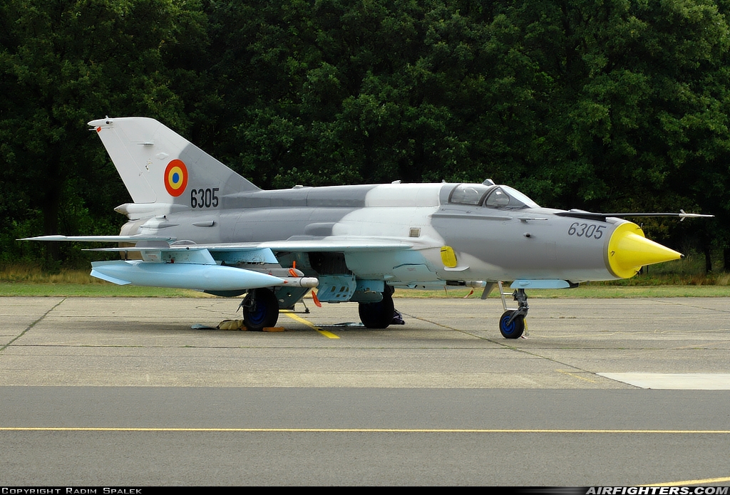 Romania - Air Force Mikoyan-Gurevich MiG-21MF-75 Lancer C 6305 at Kleine Brogel (EBBL), Belgium