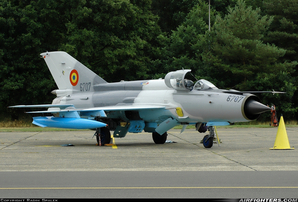 Romania - Air Force Mikoyan-Gurevich MiG-21MF-75 Lancer C 6707 at Kleine Brogel (EBBL), Belgium