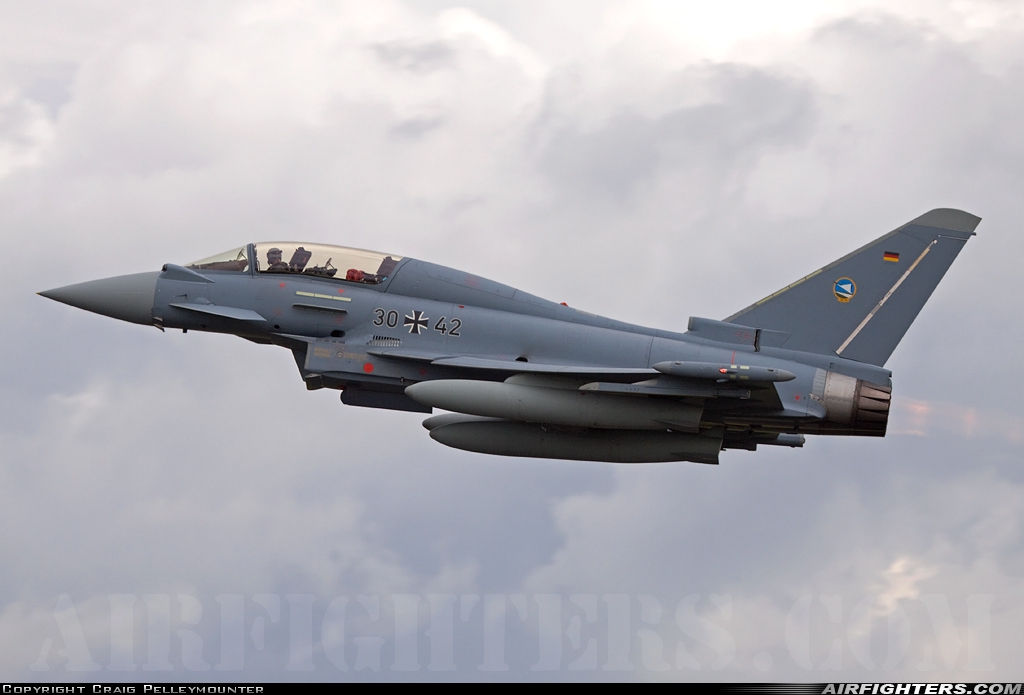 Germany - Air Force Eurofighter EF-2000 Typhoon T 30+42 at Fairford (FFD / EGVA), UK