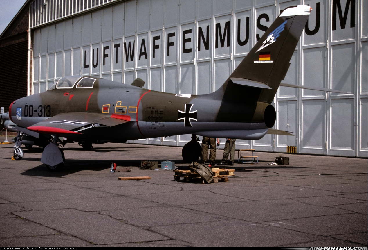 Germany - Air Force Republic F-84F Thunderstreak DD-313 at Uetersen (QSM / EDHE), Germany