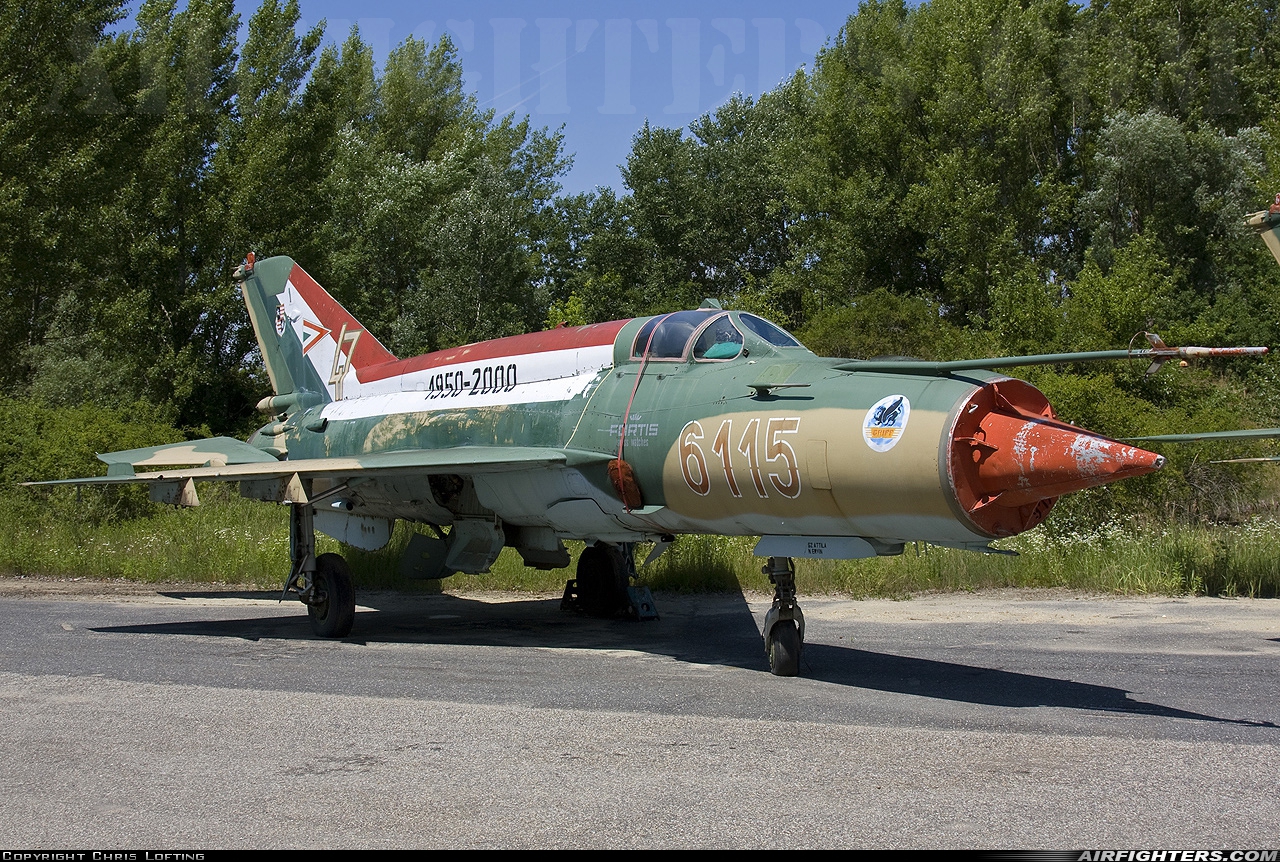 Hungary - Air Force Mikoyan-Gurevich MiG-21bis 6115 at Papa (LHPA), Hungary