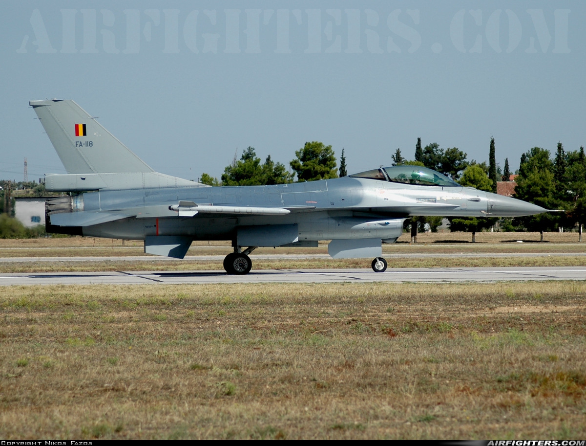 Belgium - Air Force General Dynamics F-16AM Fighting Falcon FA-118 at Tanagra (LGTG), Greece