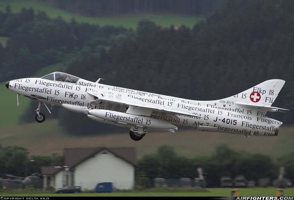 Private Hawker Hunter F58 HB-RVS at Zeltweg (LOXZ), Austria