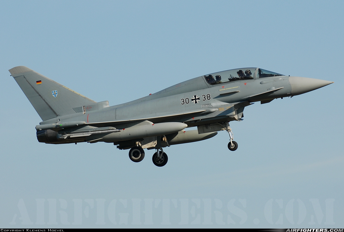 Germany - Air Force Eurofighter EF-2000 Typhoon T 30+38 at Wittmundhafen (Wittmund) (ETNT), Germany