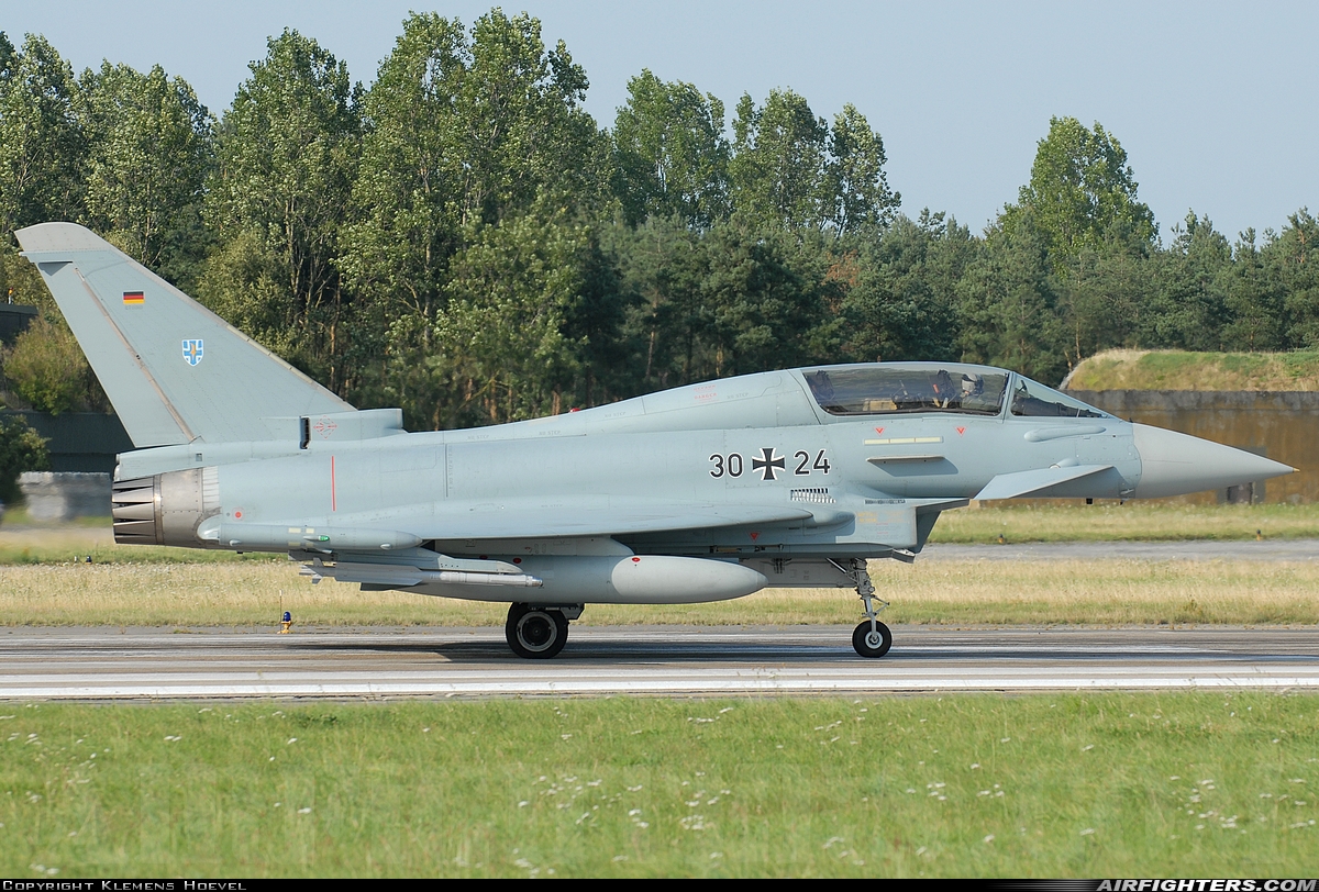 Germany - Air Force Eurofighter EF-2000 Typhoon T 30+24 at Wittmundhafen (Wittmund) (ETNT), Germany
