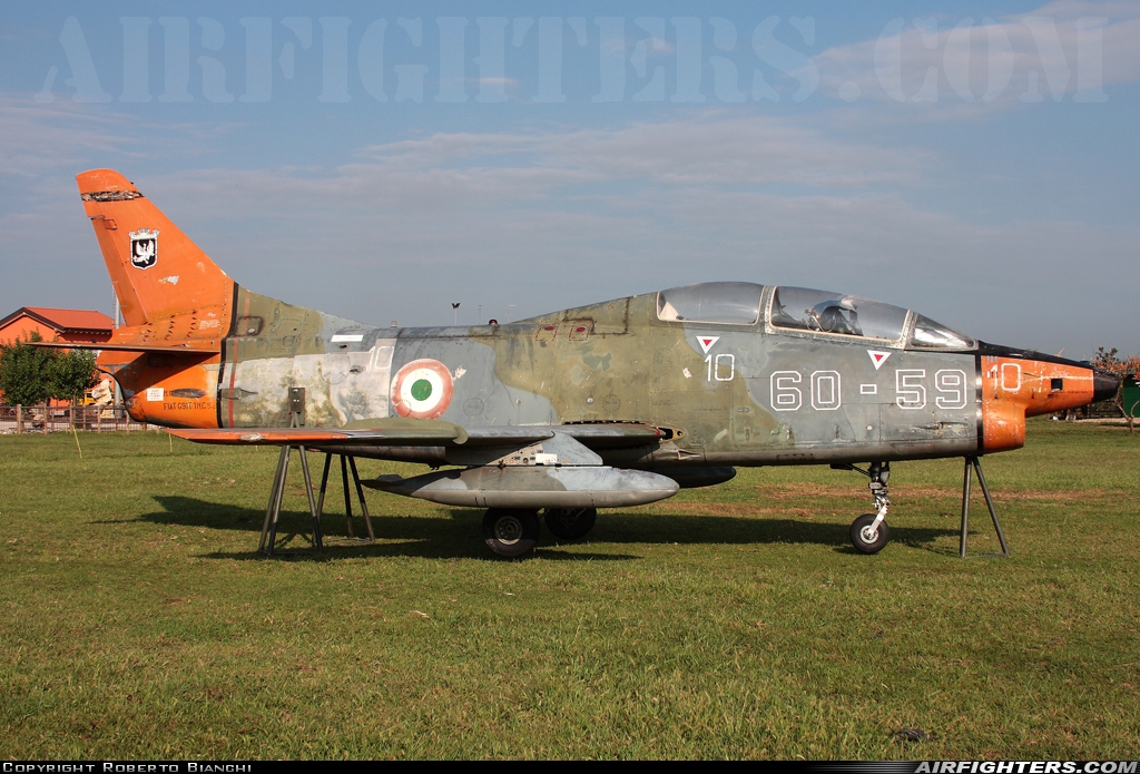 Italy - Air Force Fiat G-91T1 MM6359 at Off-Airport -  Chiodo, Italy