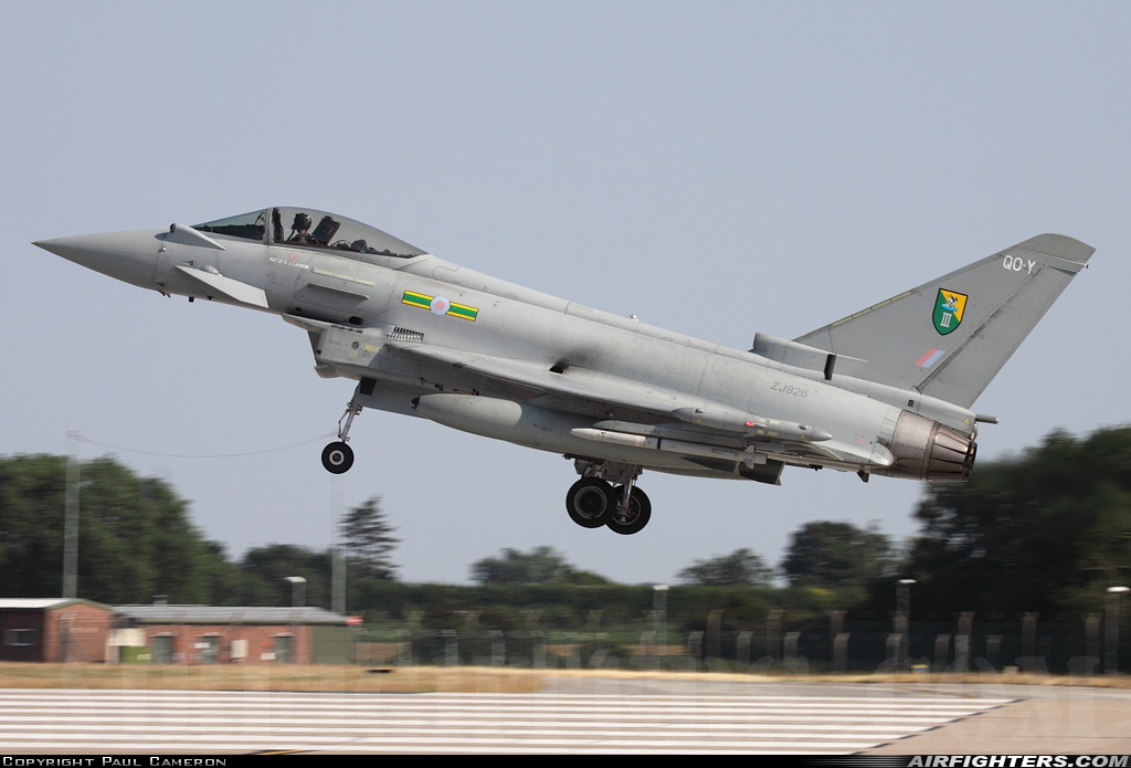 UK - Air Force Eurofighter Typhoon FGR4 ZJ926 at Coningsby (EGXC), UK
