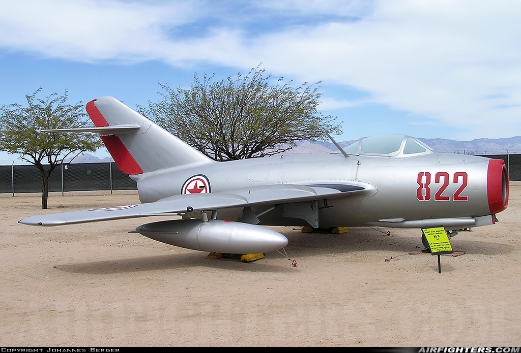 North Korea - Air Force Mikoyan-Gurevich Lim-2 822 at Tucson - Pima Air and Space Museum, USA