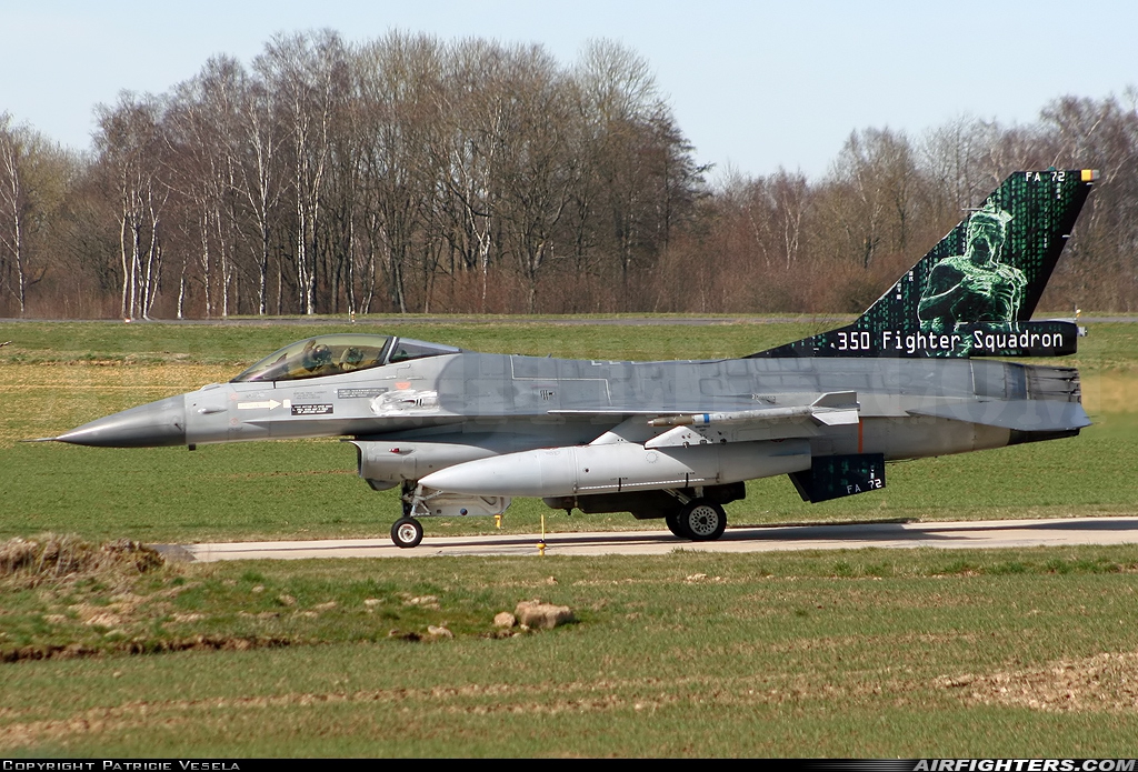 Belgium - Air Force General Dynamics F-16AM Fighting Falcon FA-72 at Florennes (EBFS), Belgium
