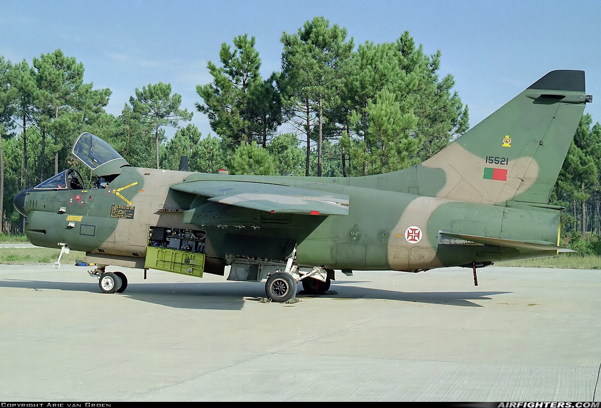 Portugal - Air Force LTV Aerospace A-7P Corsair II 15521 at Monte Real (BA5) (LPMR), Portugal