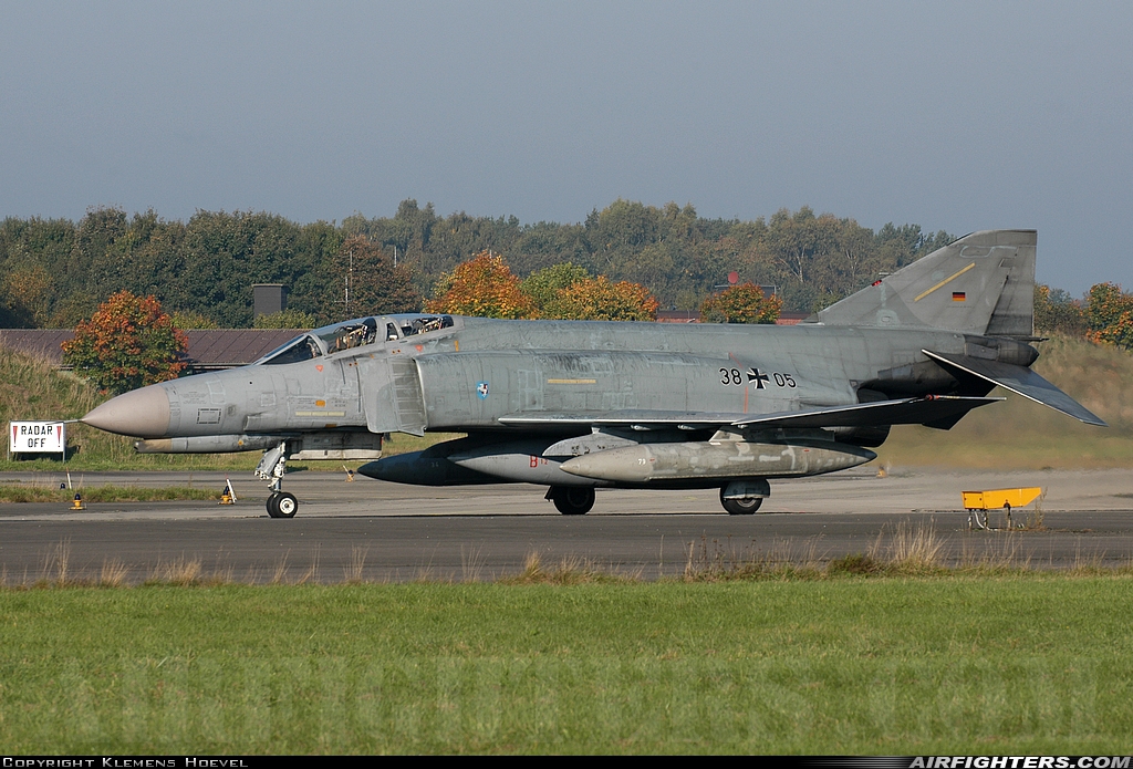 Germany - Air Force McDonnell Douglas F-4F Phantom II 38+05 at Hopsten (Rheine -) (ETNP), Germany