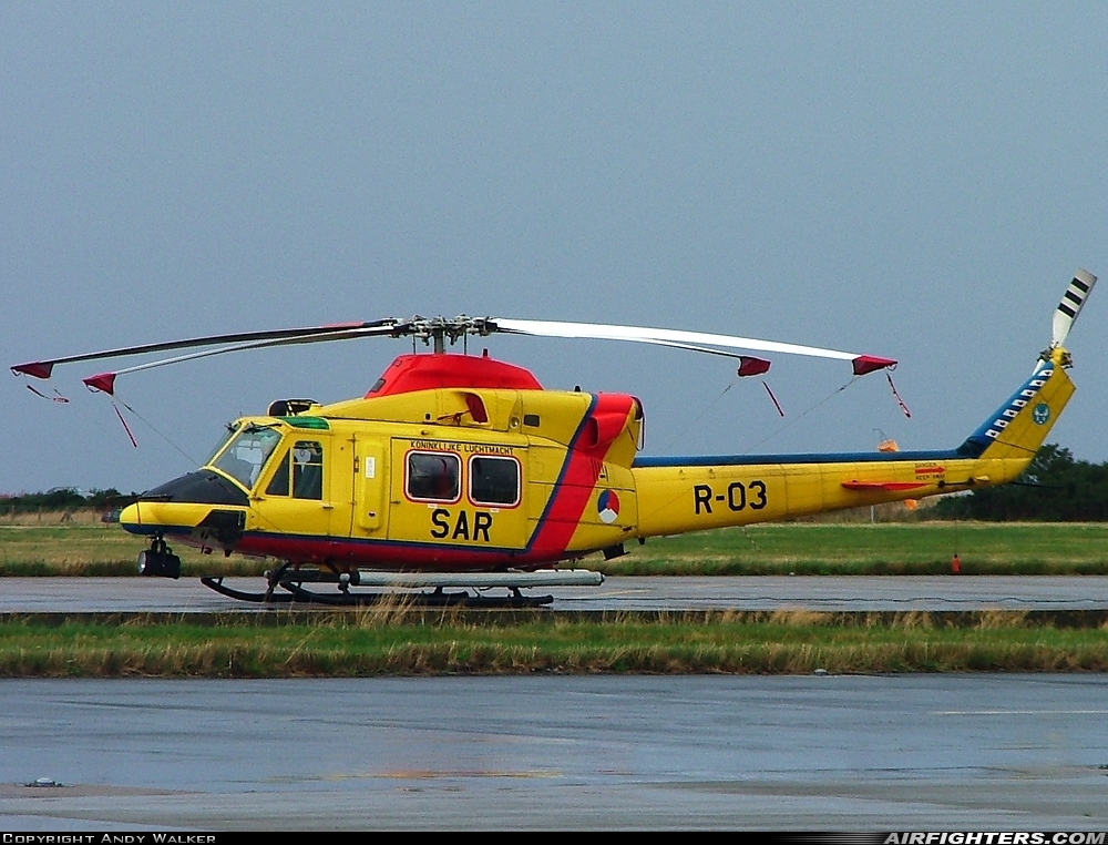 Netherlands - Air Force Agusta-Bell AB-412SP Grifone R-03 at Lossiemouth (LMO / EGQS), UK