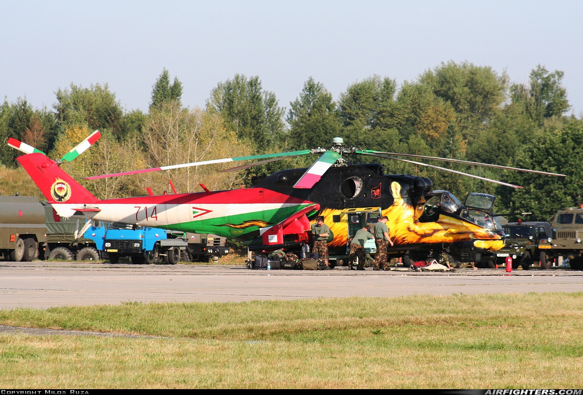 Hungary - Air Force Mil Mi-35 (Mi-24V) 714 at Hradec Kralove (LKHK), Czech Republic