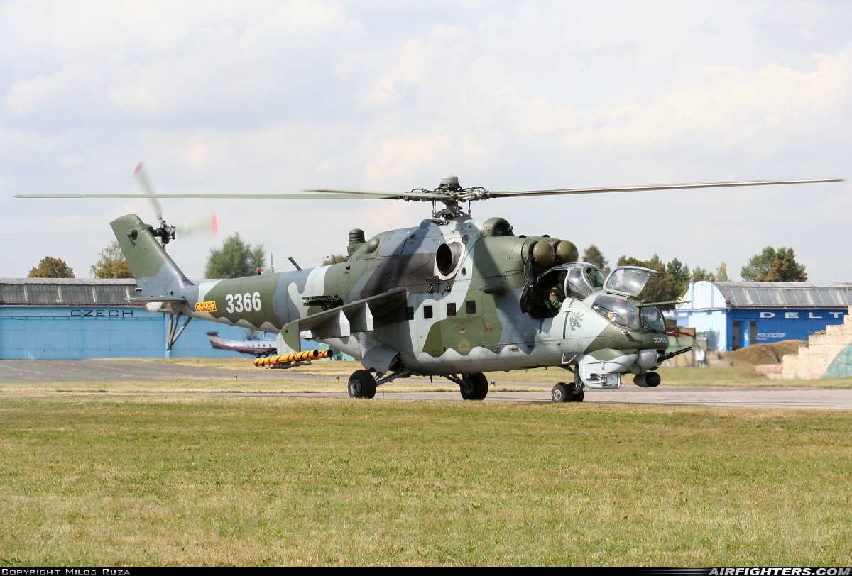 Czech Republic - Air Force Mil Mi-35 (Mi-24V) 3366 at Hradec Kralove (LKHK), Czech Republic
