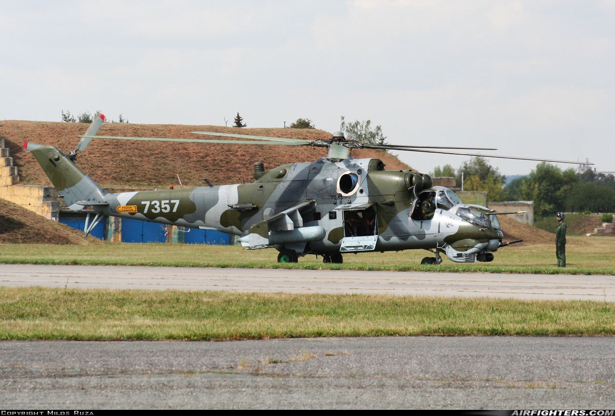 Czech Republic - Air Force Mil Mi-35 (Mi-24V) 7357 at Hradec Kralove (LKHK), Czech Republic