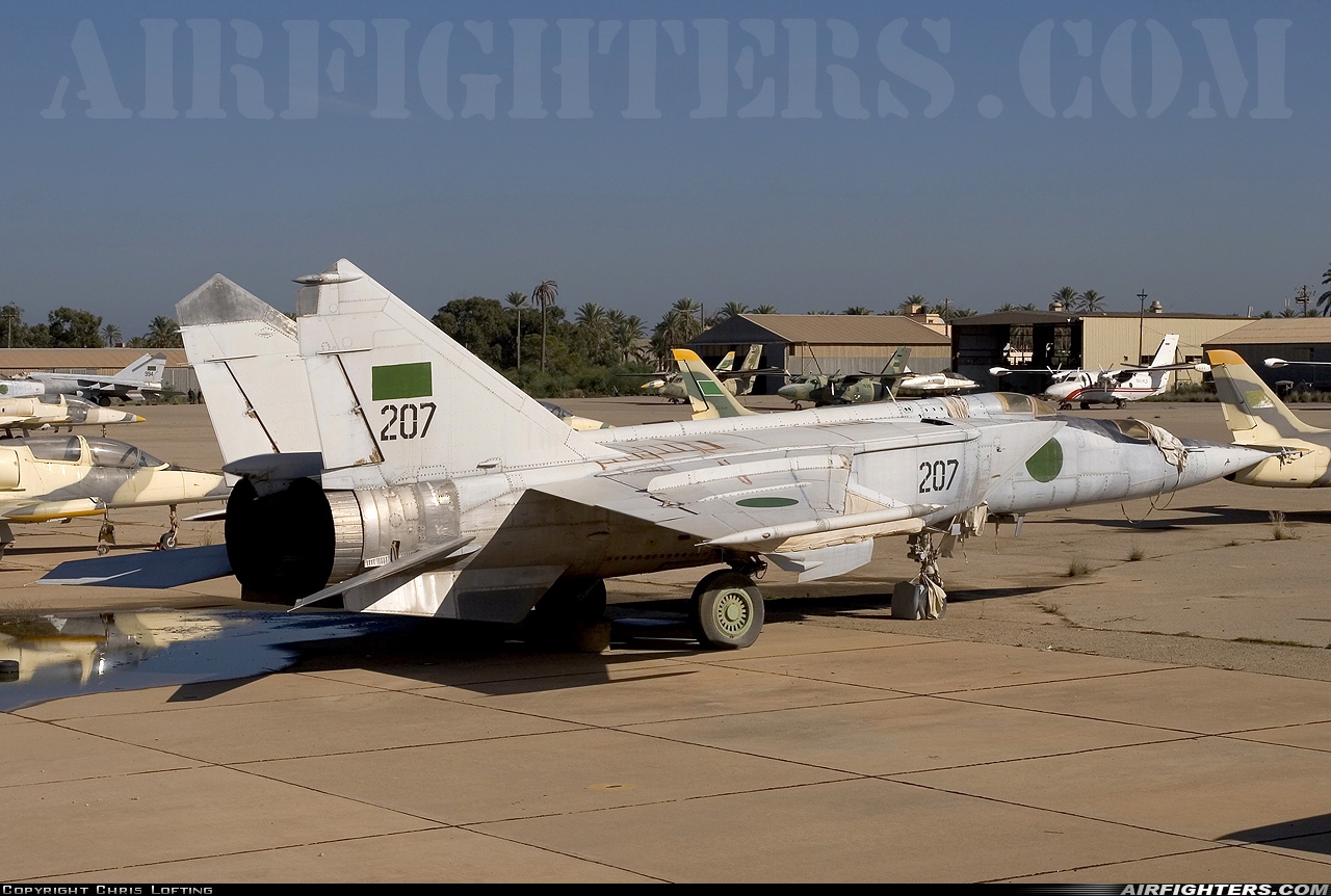 Libya - Air Force Mikoyan-Gurevich MiG-25PU 207 at Tripoli - Mitiga (MJI / HLLM), Libya