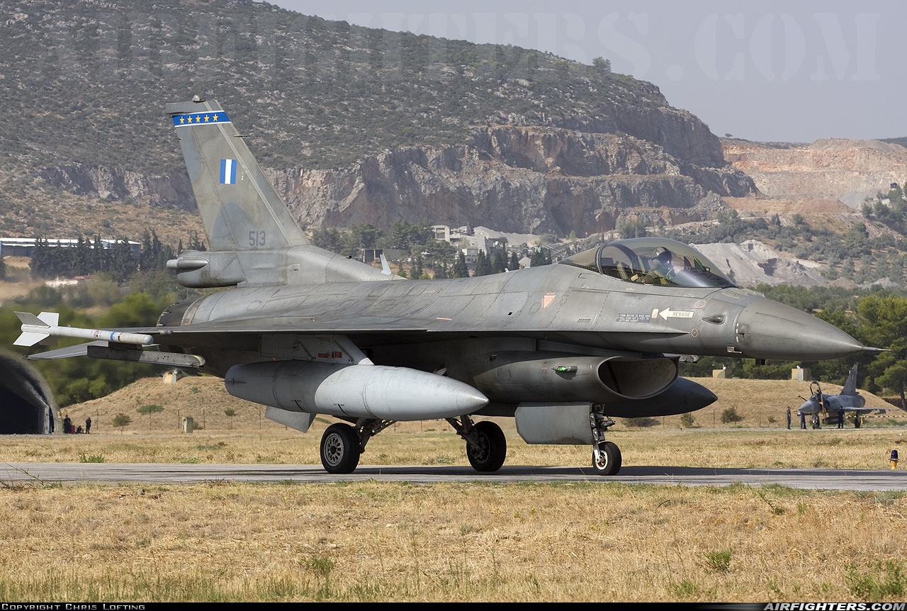 Greece - Air Force General Dynamics F-16C Fighting Falcon 513 at Tanagra (LGTG), Greece