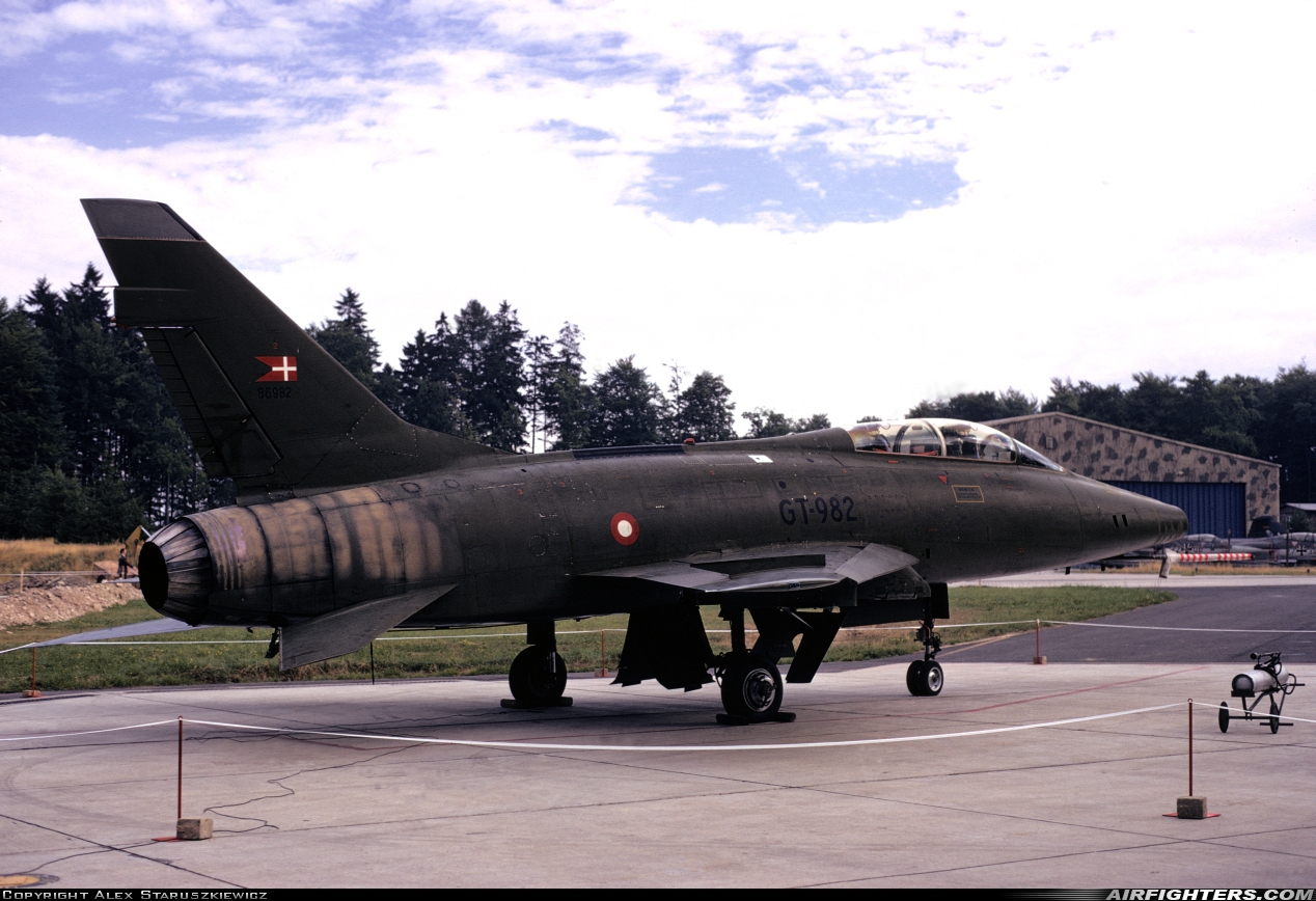 Denmark - Air Force North American TF-100F Super Sabre GT-982 at Buchel (ETSB), Germany