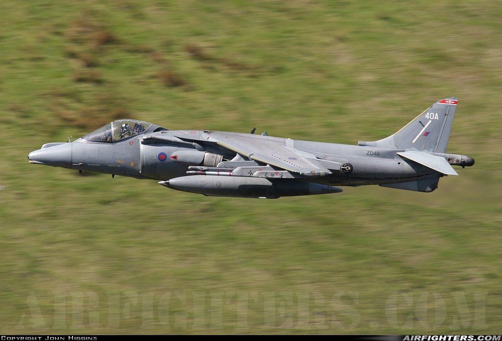 UK - Air Force British Aerospace Harrier GR.7A ZD411 at Off-Airport - Machynlleth Loop Area, UK