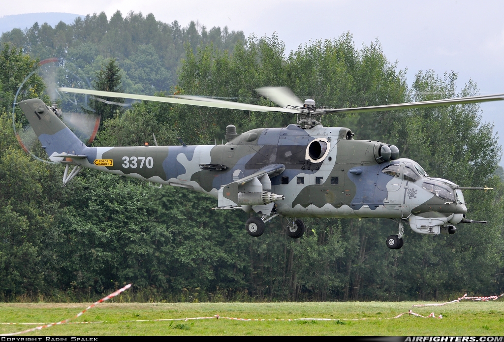 Czech Republic - Air Force Mil Mi-35 (Mi-24V) 3370 at Off-Airport - Kraliky, Czech Republic