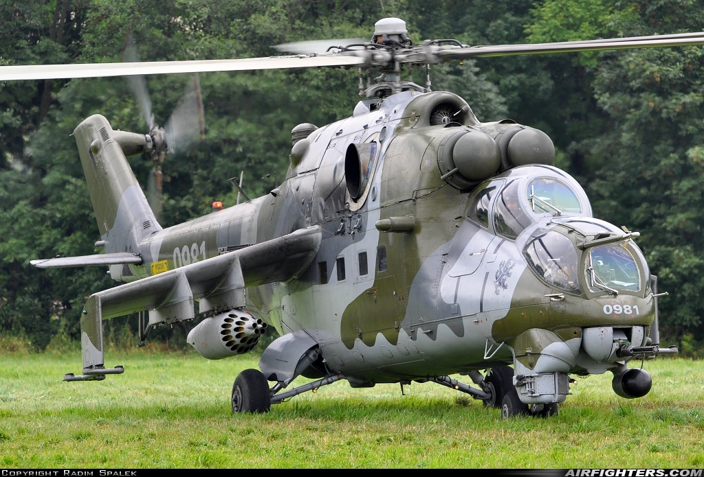 Czech Republic - Air Force Mil Mi-35 (Mi-24V) 0981 at Off-Airport - Kraliky, Czech Republic