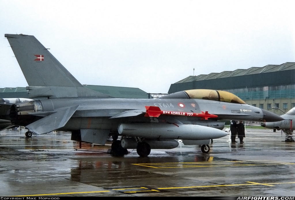 Denmark - Air Force General Dynamics F-16B Fighting Falcon ET-614 at Coltishall (CLF / EGYC), UK