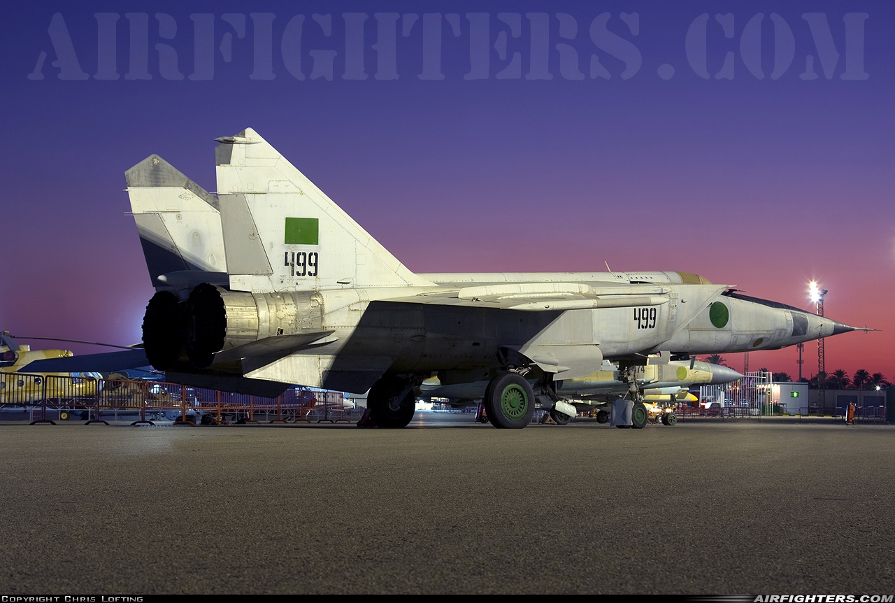Libya - Air Force Mikoyan-Gurevich MiG-25RBK 499 at Tripoli - Mitiga (MJI / HLLM), Libya