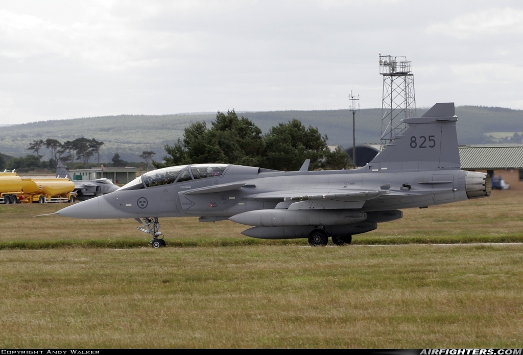 Sweden - Air Force Saab JAS-39D Gripen 39825 at Lossiemouth (LMO / EGQS), UK