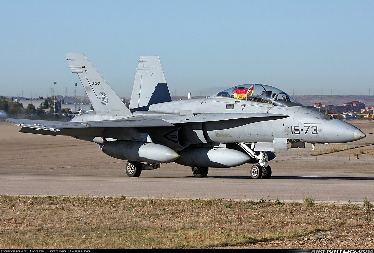 Spain - Air Force McDonnell Douglas CE-15 Hornet (EF-18B) CE.15-04 at Madrid - Torrejon (TOJ / LETO), Spain