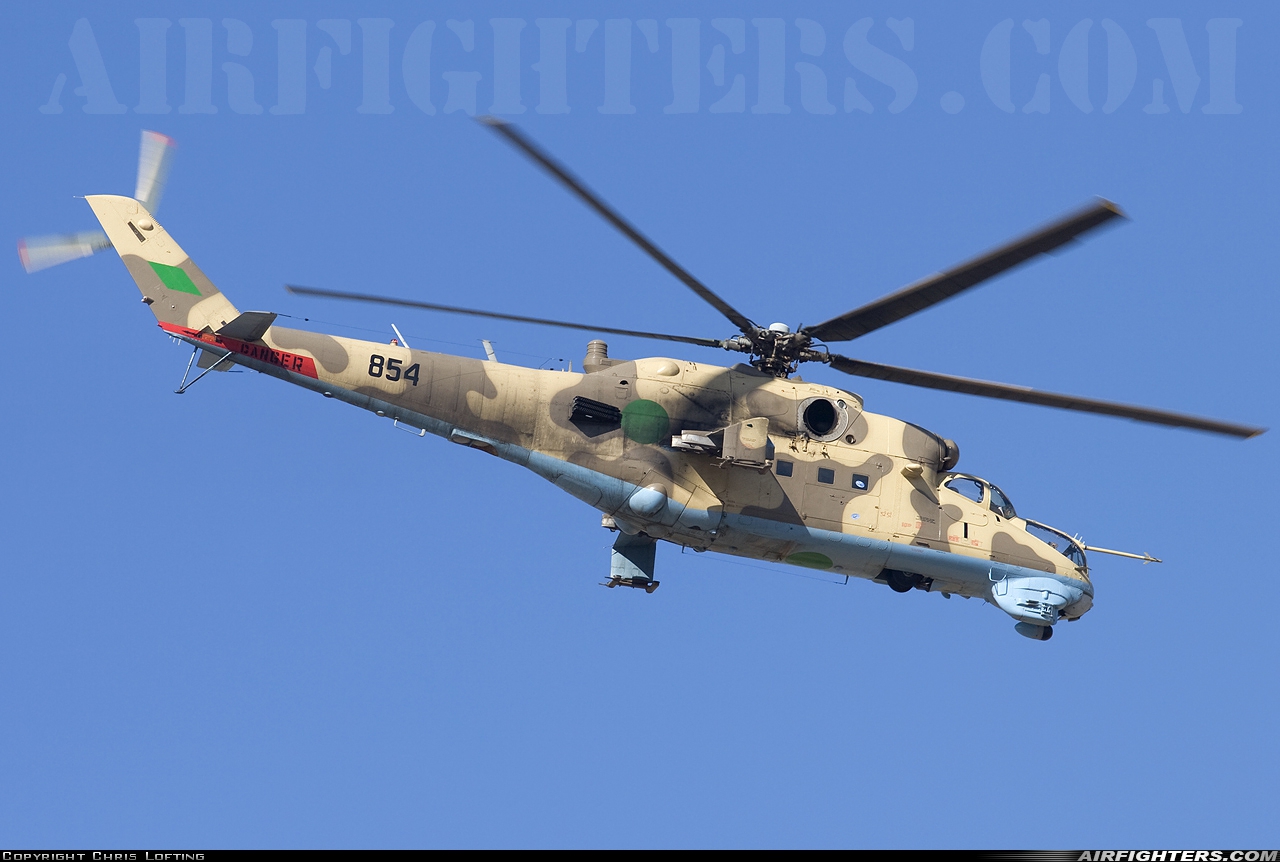 Libya - Air Force Mil Mi-35 (Mi-24V) 854 at Tripoli - Mitiga (MJI / HLLM), Libya