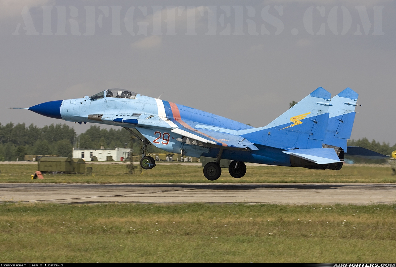 Russia - Air Force Mikoyan-Gurevich MiG-29 (9.13) 29 RED at Lipetsk - Air Base (2 / West), Russia