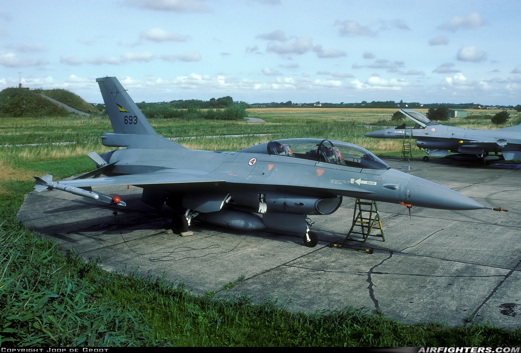 Norway - Air Force General Dynamics F-16B Fighting Falcon 693 at Aalborg (AAL / EKYT), Denmark