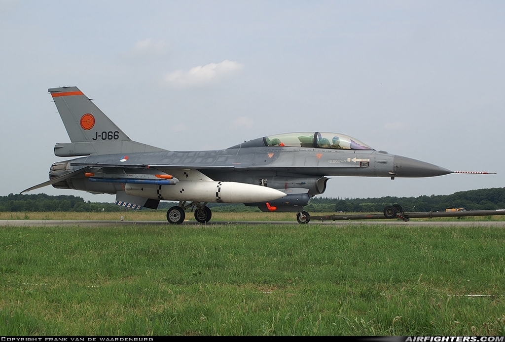 Netherlands - Air Force General Dynamics F-16BM Fighting Falcon J-066 at Uden - Volkel (UDE / EHVK), Netherlands
