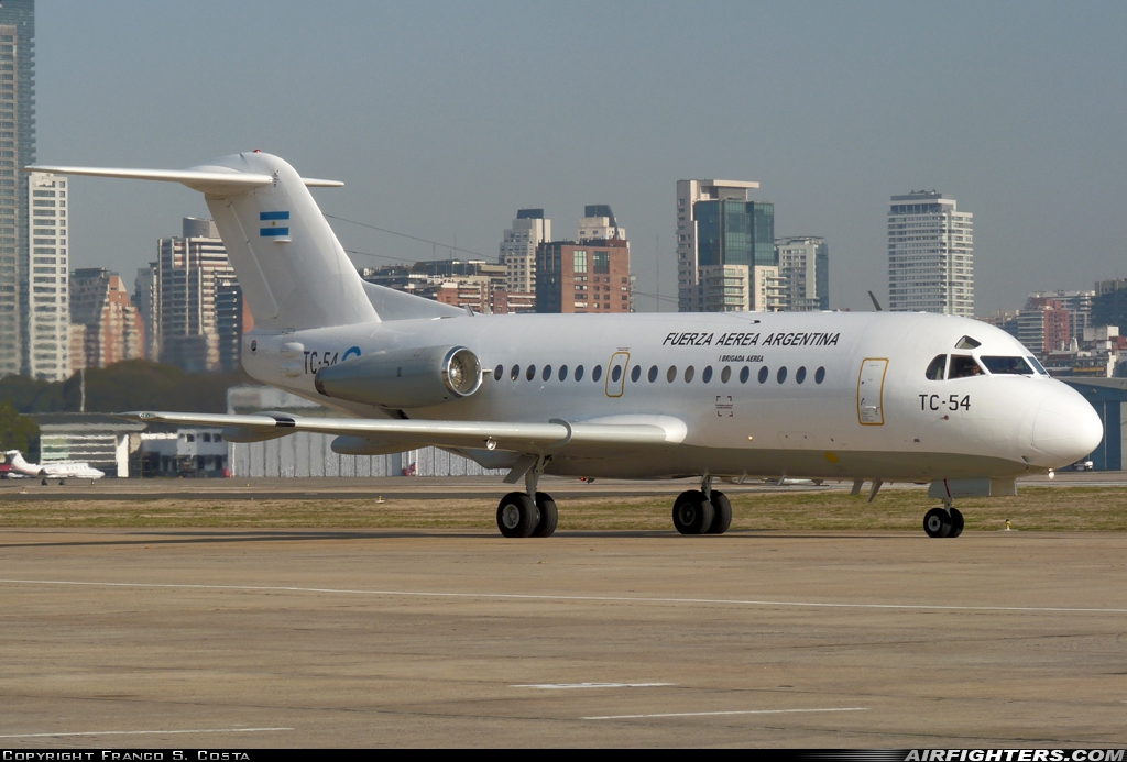 Argentina - Air Force Fokker F-28-1000C Fellowship TC-54 at Buenos Aires - Aeroparque Jorge Newbery (AEP / SABE), Argentina