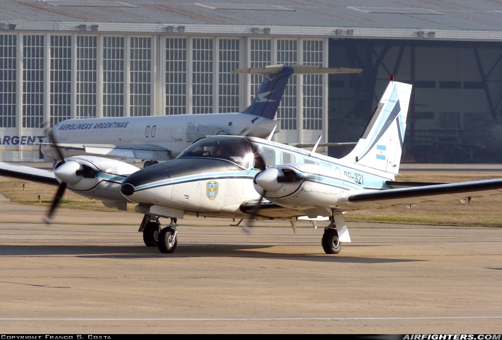 Argentina - Air Force Piper PA-34-220T Seneca III PG-321 at Buenos Aires - Aeroparque Jorge Newbery (AEP / SABE), Argentina