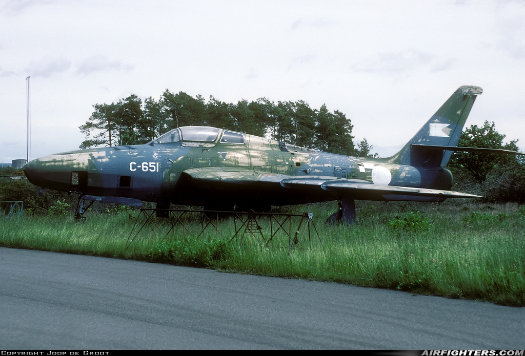 Denmark - Air Force Republic RF-84F Thunderflash C-651 at Karup (KRP / EKKA), Denmark