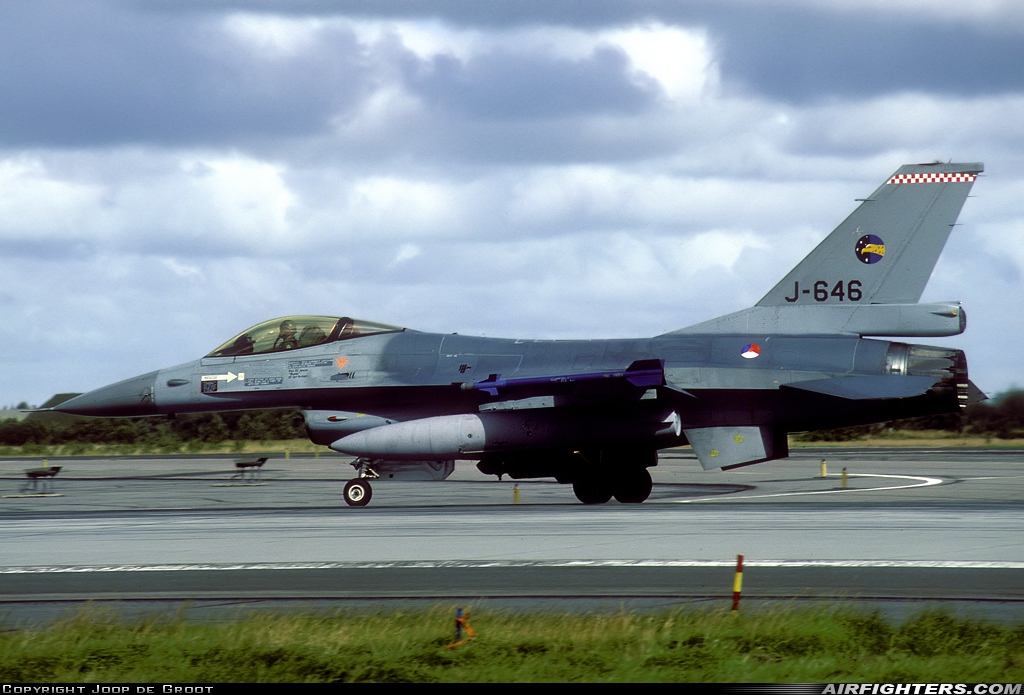 Netherlands - Air Force General Dynamics F-16A Fighting Falcon J-646 at Karup (KRP / EKKA), Denmark